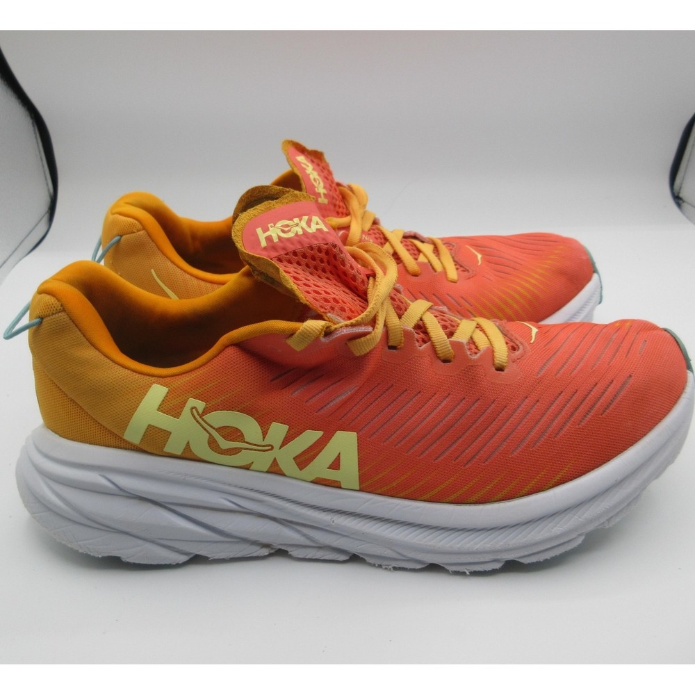 HOKA ONE ONE Rincon 3 Shoes Womens Size 9 Orange Yellow Running Lightweight